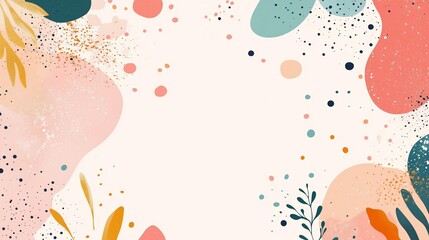 Poster - colorful abstract illustration with vibrant shapes and soft textures creating a playful background d