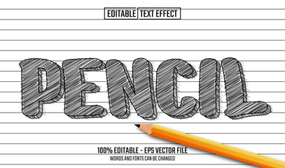 Wall Mural - pencil editable text effect
