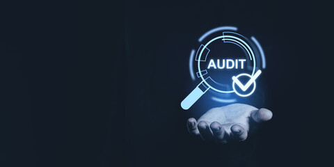 Poster - Digital Audit Concept with Hand and Checkmark.