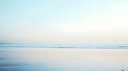 Wall Mural - serene seascape with soft, pastel colors and a calm, tranquil atmosphere. the water is crystal clear