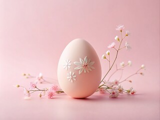 Poster - Light Pink Aesthetic Lines Enveloping a Creative Easter Egg Design in a Minimalist Style, Perfect for Spring Celebrations and Aesthetic Decor Inspiration