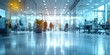 © Nice Seven - Modern Office Environment with Blurred Figures Working Behind Glass Walls, Capturing the Essence of a Collaborative Workspace in a Professional Setting