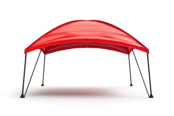 Poster - A single red tent on a plain white background, ideal for use as a design element or to add a pop of color to your project