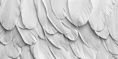 Poster - A close-up shot of white bird feathers, suitable for wildlife or nature-related designs