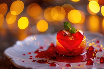 Aufkleber - A single serving of a sweet treat on a plate, perfect for food photography and social media use