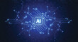 © royyimzy - Artificial intelligence chipset on circuit board in futuristic concept technology artwork for web, banner, card, cover. Vector illustration