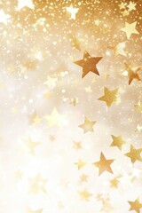 Poster - A bunch of shiny gold stars scattered on a clean white background