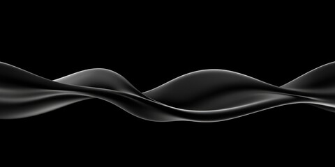 Poster - A minimalist design featuring a simple wave pattern in grayscale