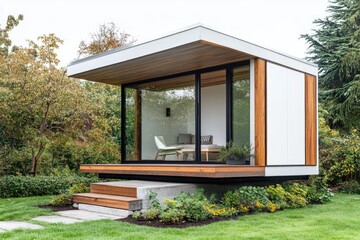Poster - Cozy home with outdoor seating area and natural surroundings