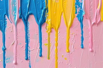 Poster - A close-up shot of paint dripping down a wall, great for decorating or art-related projects