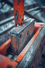 Poster - A close-up shot of a small metal piece with rough texture
