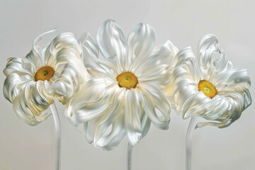 Poster - A group of white flowers arranged on a table, perfect for any occasion or decor