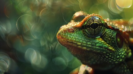Aufkleber - A close-up view of a frog's face with a blurred background