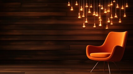 Aufkleber - Create a cozy atmosphere with an elegant orange chair and ambient lighting
