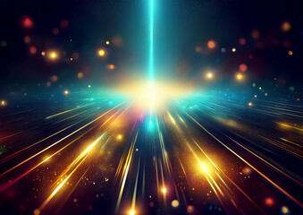 Aufkleber - abstract background with rays of light and bokeh effect.