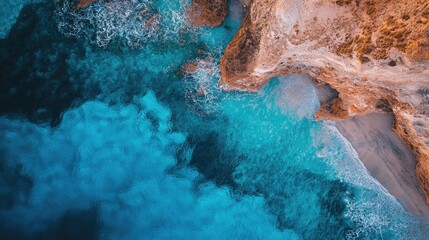 Poster - Aerial view of a lake with surrounding landscape
