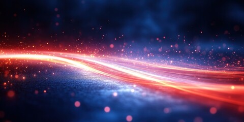 Poster - Abstract Background with Light Speed Lines and Glow Featuring Vibrant Colors and a Cosmic Feel for Creative and Innovative Design Projects