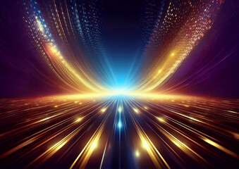 Aufkleber - abstract background with speed lines and bokeh, 3d illustration
