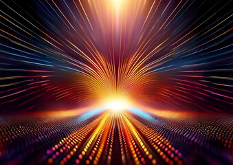 Aufkleber - abstract background with rays of light and bokeh effect.