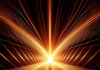 Aufkleber - abstract background with glowing lines and bokeh, futuristic tunnel