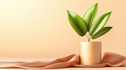 Aufkleber - Enhance your space with a stylish potted plant and elegant fabric