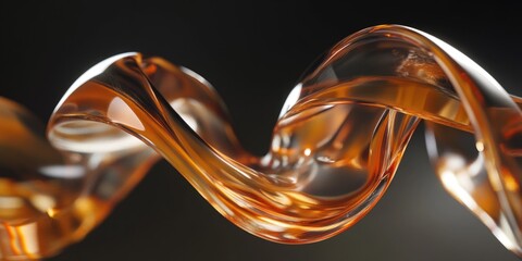 Poster - A close-up view of a glass object against a dark background