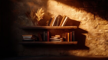 Poster - Create a cozy reading nook with books and decor on shelves