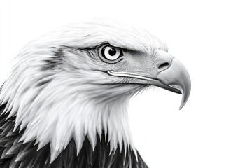 Poster - A black and white photograph of an eagle's outline against the sky