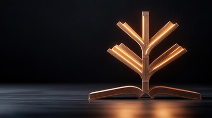 Aufkleber - Illuminate your space with elegant book tree design