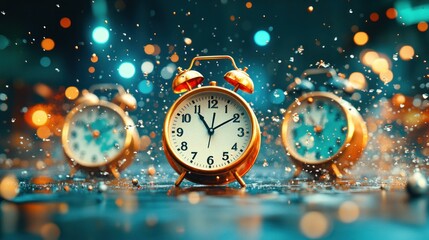 Aufkleber - Capture time with stunning vintage alarm clocks in a magical setting
