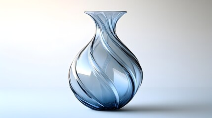 Poster - A contemporary and elegant glass vase with a striking,sculptural angular design,showcased against a pristine white background to highlight its luxurious refinement and