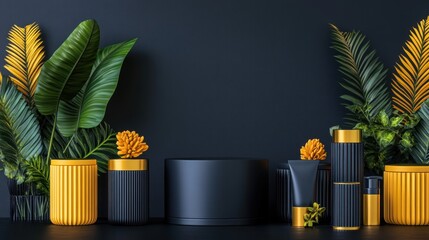 Aufkleber - Create a stunning home decor display with elegant plants and modern containers