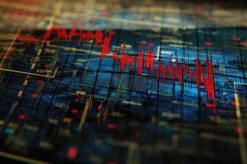 Poster - A close-up view of a computer screen with a red line indicating an error or warning