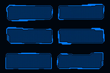 Wall Mural - hud element frame set futuristic interface. cyberpunk design technology element.