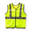 © ItziesDesign - A bright yellow safety vest with reflective stripes for workplace visibility.
