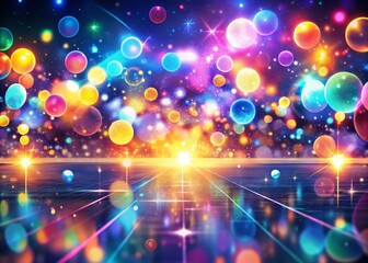 Poster - Stunning Abstract Anime Style 3D Illustration Background Wallpaper with Bokeh Effect for Unique Artistic Aesthetics and Vibrant Visuals