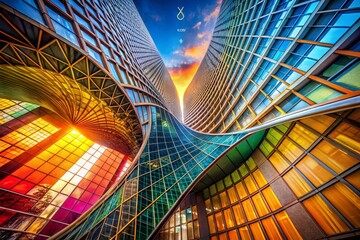 Poster - Stunning Architectural Photography Showcasing Elegant Polynomial Patterns in Modern Structures, Blending Mathematics and Art in Urban Environments for a Unique Visual Experience