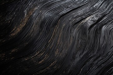 Poster - Textured black surface with flowing patterns and highlights