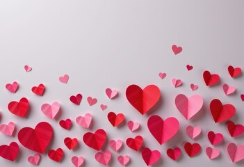 Wall Mural - red hearts background