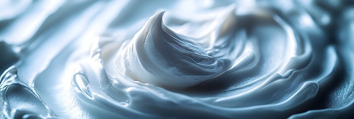 Fototapete - Dreamy blue ethereal swirl abstract elegance texture background. Smooth,soft,and luxurious wispy waves of pastel satin creating a mesmerizing,calming,and serene visual experience.