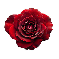 Poster - Exquisite close-up of a lush,velvety-red rose in full bloom,showcasing its intricate petals,vibrant color,and captivating natural beauty. This floral image is perfect for various design,decor.