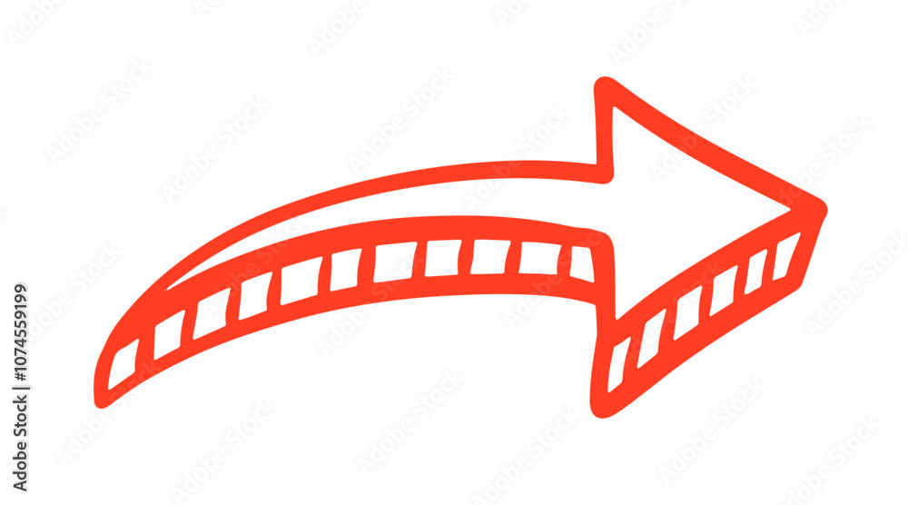 Scribble Arrow Sign Hand Drawn Vector Element Icon