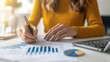© ImagePulse - Executive analyzing cost efficiency data in report, detailed financial strategy, photorealistic focus