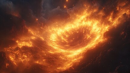 Leinwandbilder - Raging Firestorm:An Intense Apocalyptic Blaze of Furious Flames and Towering Inferno - A dramatic and powerful image depicting a chaotic and turbulent inferno,with towering flames,scorching heat.