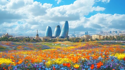 In Azerbaijanâ€™s vibrant landscape, COP29 sets the stage for impactful climate resolutions. --ar 16:9 --v 6.1 Job ID: a7776e50-0e24-4520-b5c8-2239eda03ae8