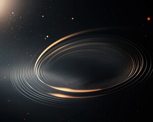 Wall Mural - a black and gold image of a spiral with a bright yellow center