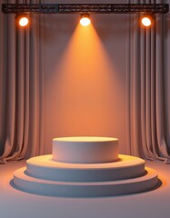Wall Mural - stage with red curtains and spotlights