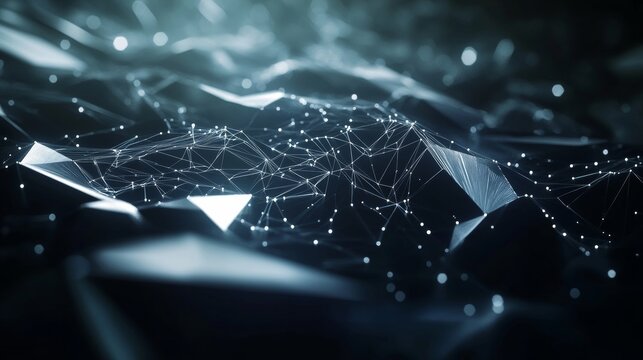 Abstract polygon background with outline shapes.