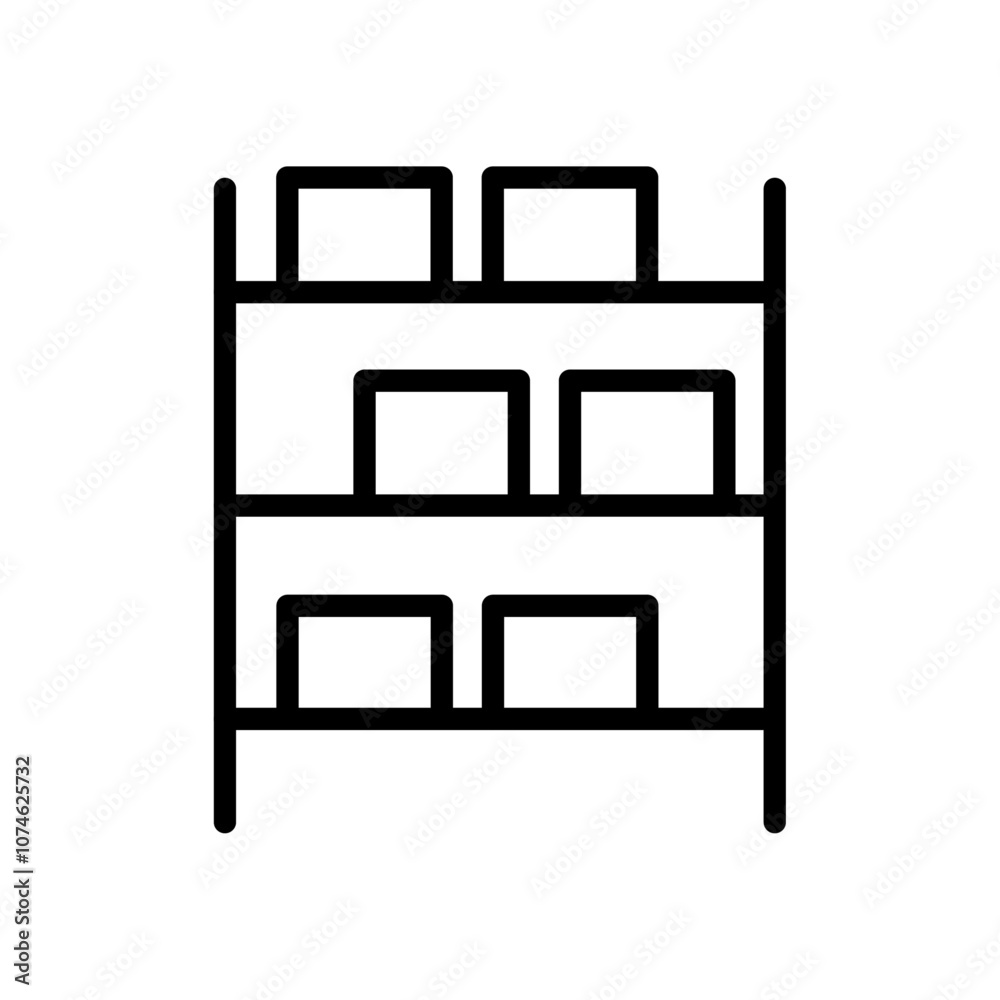 Storage rack icon logo sign set vector outline Stock Vector | Adobe Stock