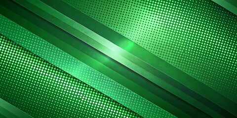 Wall Mural - Abstract green geometric background with a halftone effect and diagonal stripes